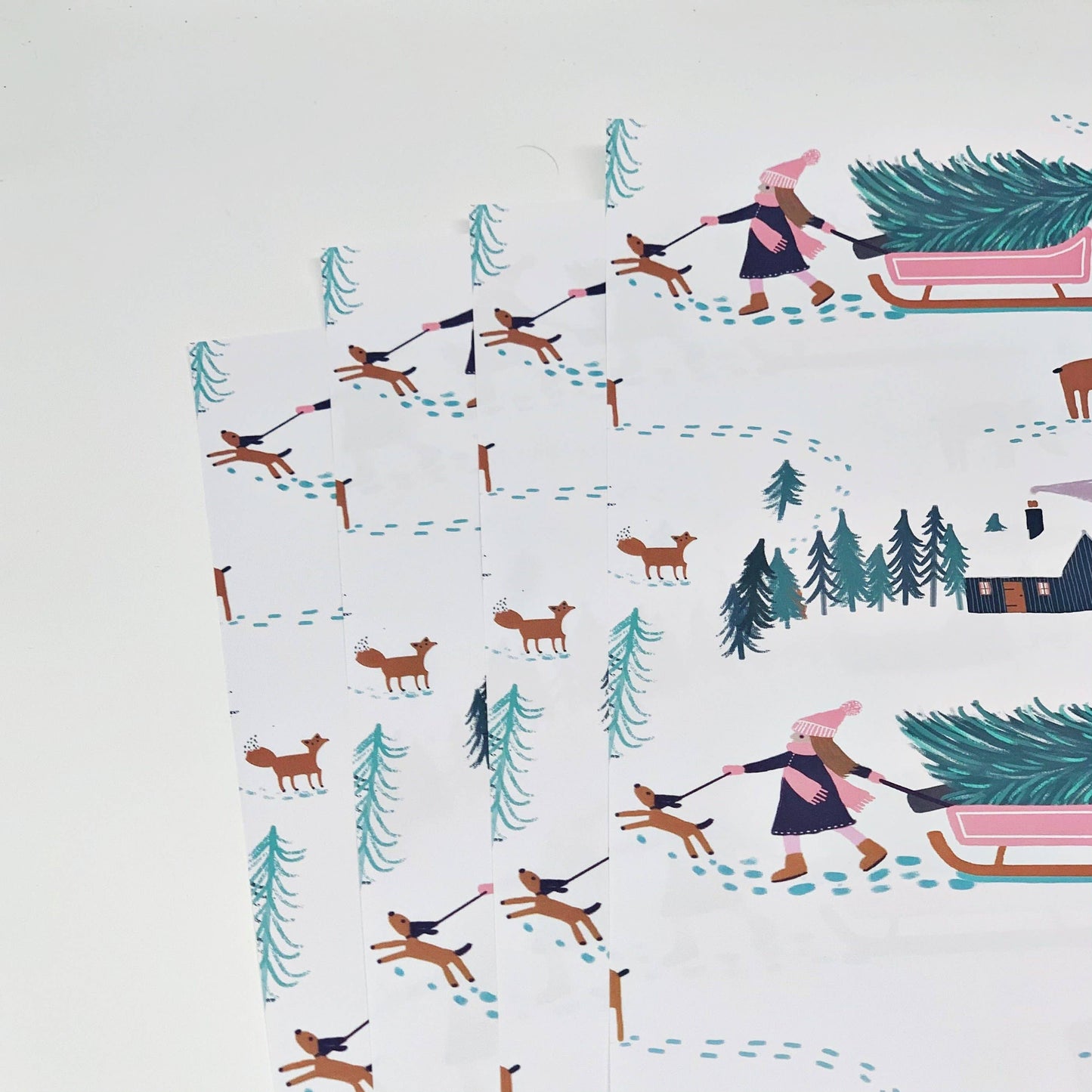 Christmas Winter Scene Gift Wrap