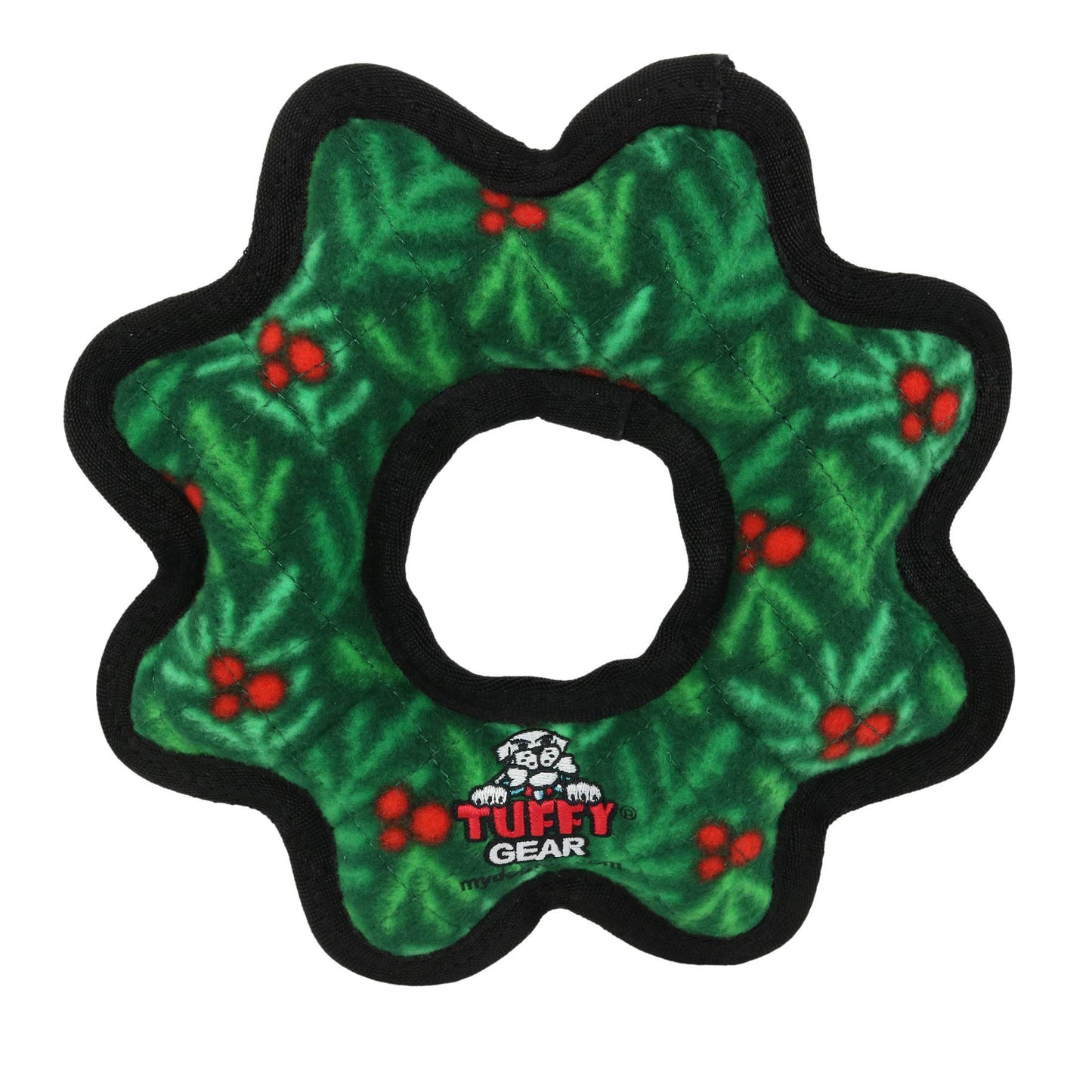 Tuffy Holiday Medium Gear Ring Wreath, Durable Dog Toy
