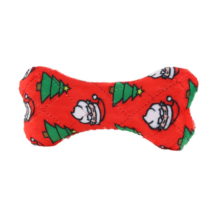 Mighty Bone- Medium Christmas Squeaky Dog Toy, No Stuffing