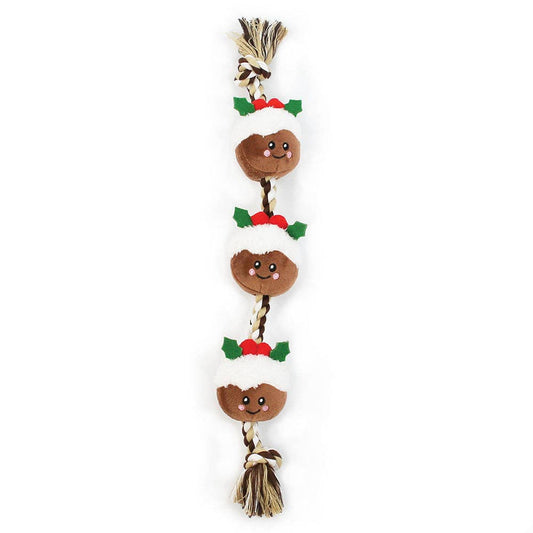 String of Christmas Puds Rope Dog Toy