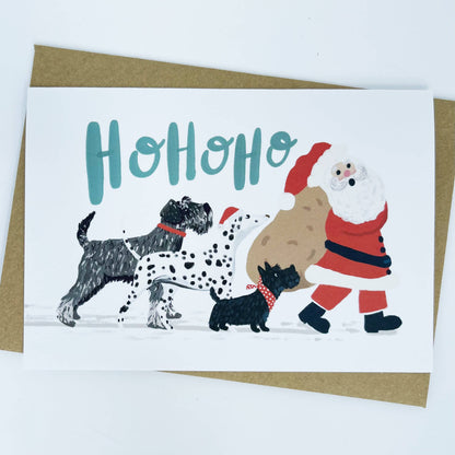 Dogs Ho Ho Ho Christmas Card