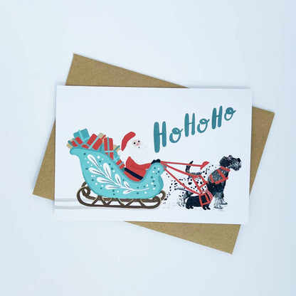 Sleigh & Dogs - Ho Ho Ho Christmas Card