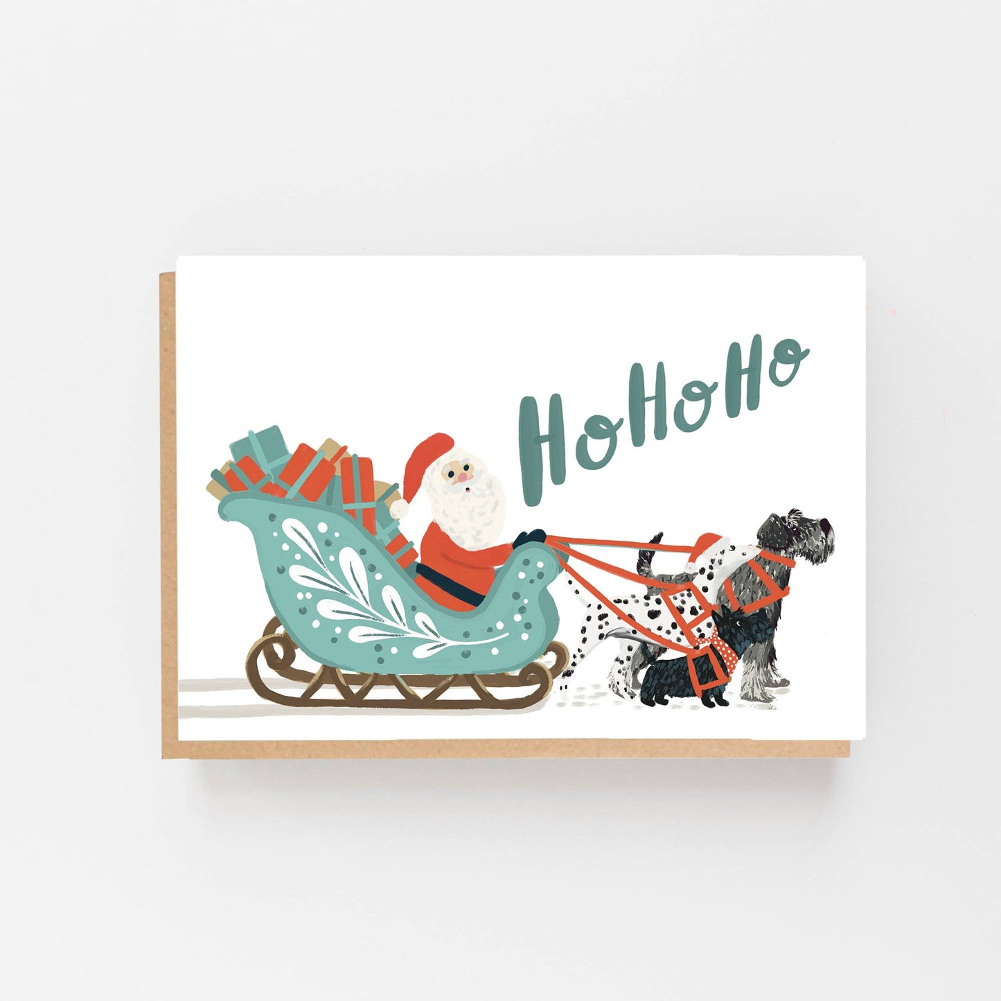 Sleigh & Dogs - Ho Ho Ho Christmas Card