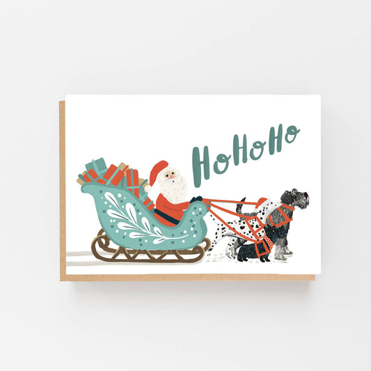 Sleigh & Dogs - Ho Ho Ho Christmas Card