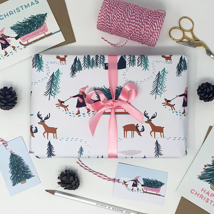 Christmas Winter Scene Gift Wrap