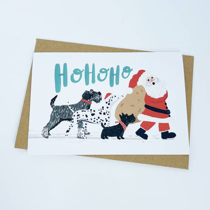 Dogs Ho Ho Ho Christmas Card