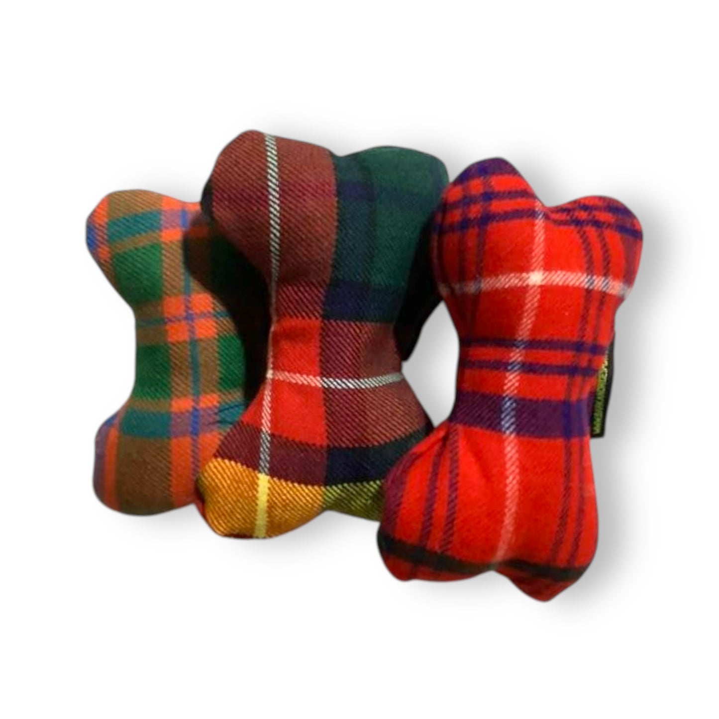 Bark + Ride Squeaky Tartan Dog Bone