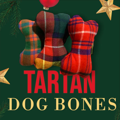 Bark + Ride Squeaky Tartan Dog Bone