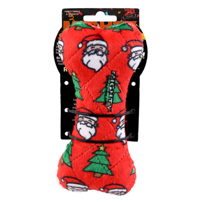 Mighty Bone- Medium Christmas Squeaky Dog Toy, No Stuffing