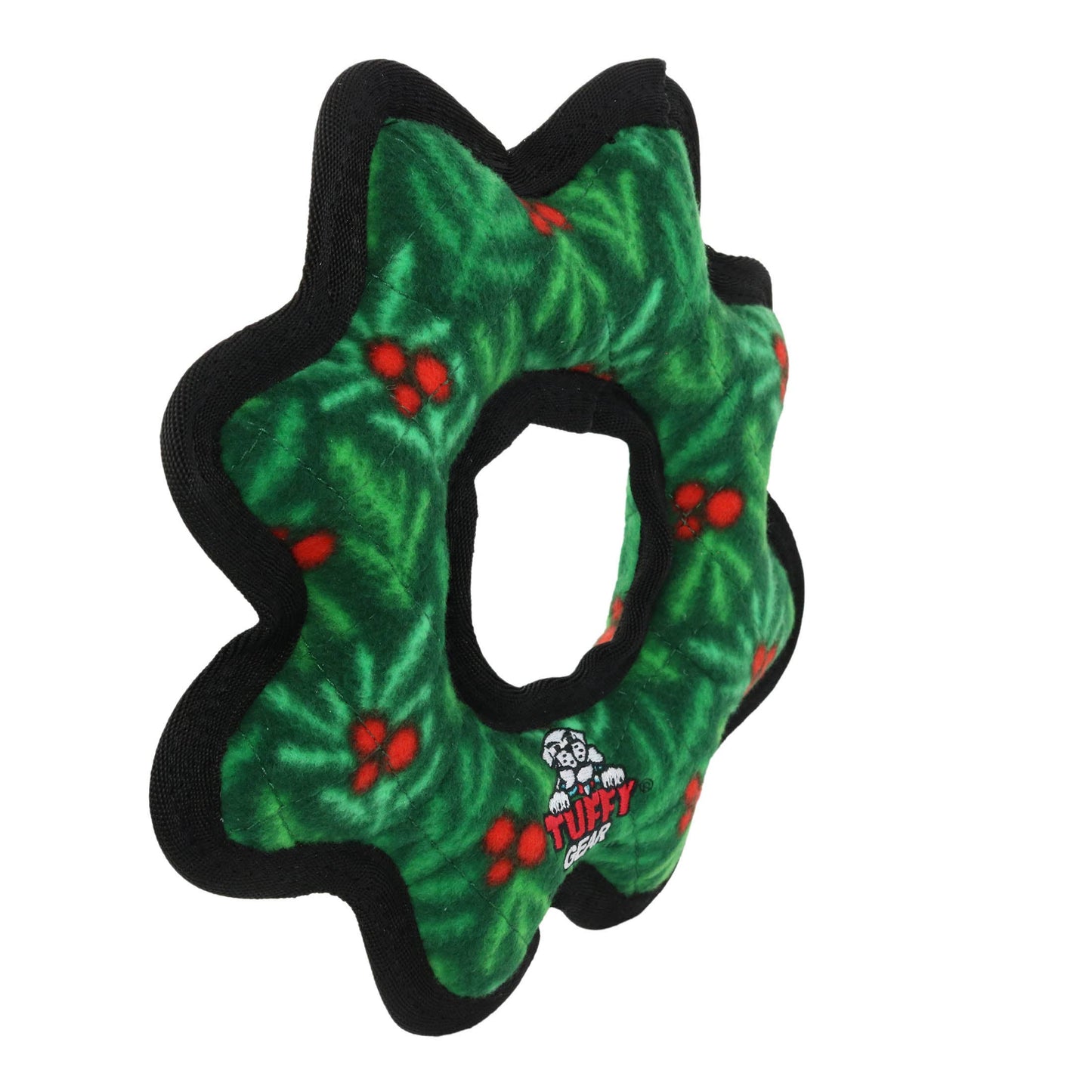 Tuffy Holiday Medium Gear Ring Wreath, Durable Dog Toy