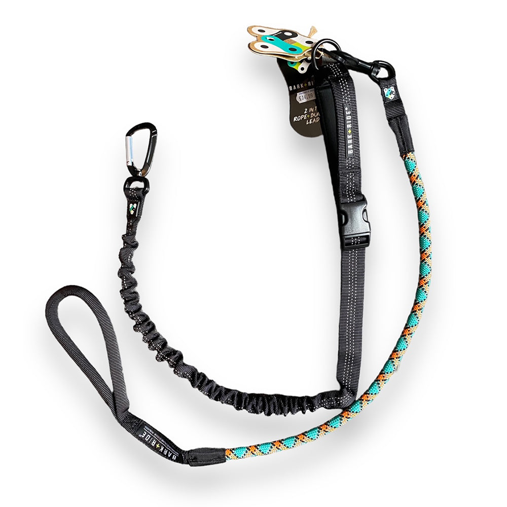 Bark + Ride - Rope & Bungee Dog Lead 2-in-1